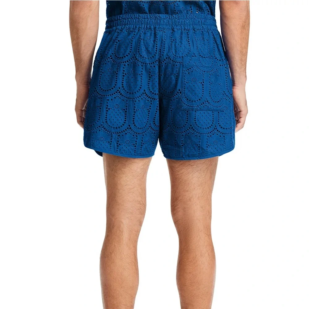NWT Farm Rio Pineapple eyelet shorts blue size S